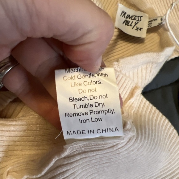 Princess Polly Nedura Knit Mini Dress Beige Size 4 New With Tag - Picture 9 of 12